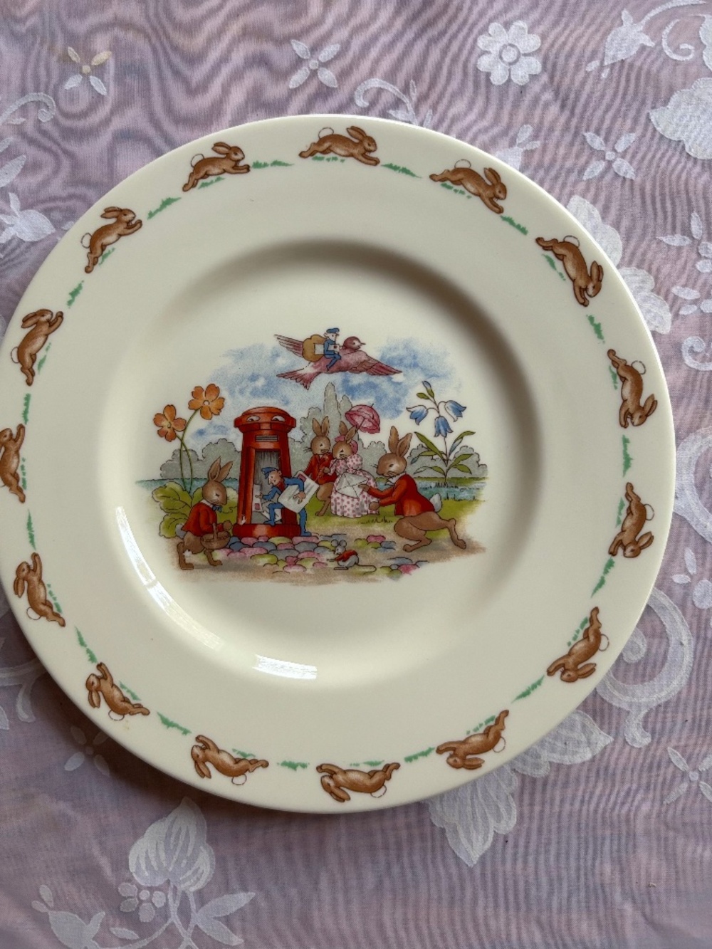 Royal Doulton Bunnykins 8" Plate with Mailman scene